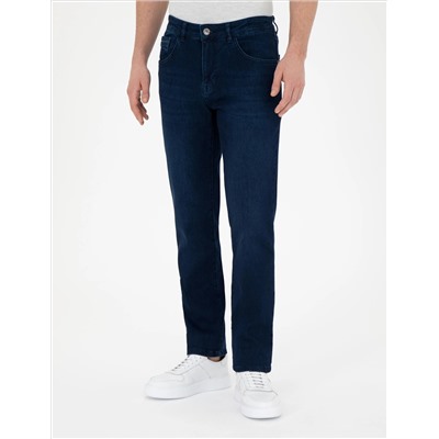 Koyu Lacivert Straight Fit Jean Pantolon