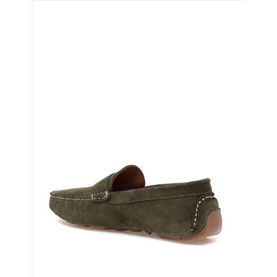 Haki %100 Deri Loafer Ayakkabı
