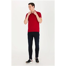 Erkek Bordo Basic Polo Yaka Tişört