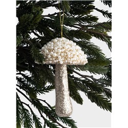 Игрушка елочная, 13 см, пластик, шампань, Гриб, New year