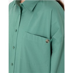 Yeşil Oversize Uzun Kollu Gömlek