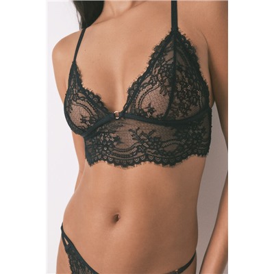 Bralette encaje espalda especial negro