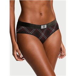 Logo Cotton Shine Patch Velvet Hiphugger Panty