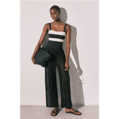 Bañador bandeau moldeador color block B&W