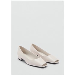 Кожаные туфли с открытым носком