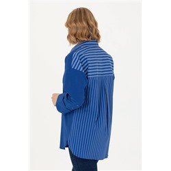 Kadın Saks Uzun Kollu Gömlek