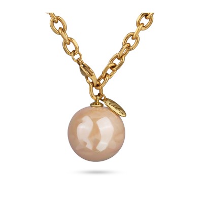 Кулон (Майорка 25мм розовая; покрытие золото 95см)