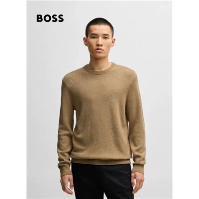 Мужской однотонный шерстяной свитер БОС*С
