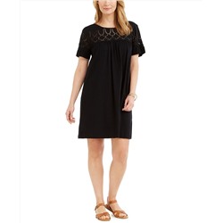 Style & Co Eyelet Flutter-Sleeve T-Shirt Dress, Created for Macy's