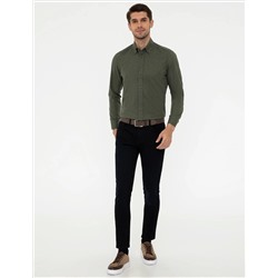 Haki Regular Fit Uzun Kollu Gömlek