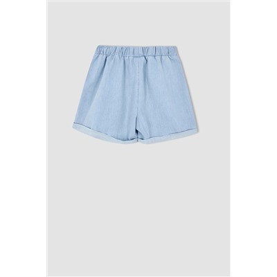 Defacto Kız Çocuk Relax Fit Esnek Belli Jean Şort T3311A621SM