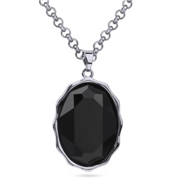 Кулон Сияние (кристаллы SW черные; покрытие родий) 90-95см, Есть комплект