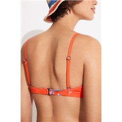 Top bikini triángulo corales