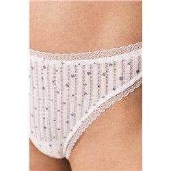 Pack 2 tangas algodón azul y estampado blanco