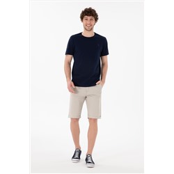 Erkek Regular Fit Bisiklet Yaka Lacivert Basic Tişört