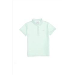 Kız Çocuk Su Yeşili Basic Polo Yaka Tişört