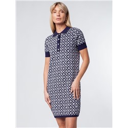 Эластичное платье тонкой жаккардовой вязки