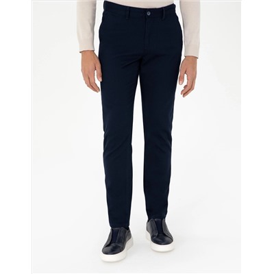 Lacivert Slim Fit Kanvas Pantolon