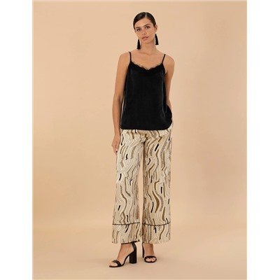 Siyah Cupro Regular Fit Bluz
