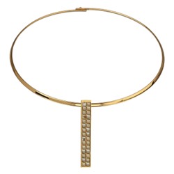 Колье Квадро (кристаллы SW шампань; покрытие золото) 42см, Есть комплект