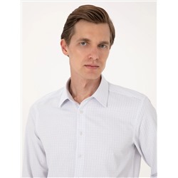 Mavi Kareli Slim Fit Uzun Kollu Gömlek