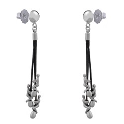 Серьги Объятия (покрытие матовый родий), Есть комплект