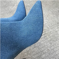 Bershk*a, трендовые полусапоги из денима с острым носком на высоком каблуке