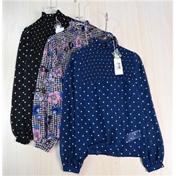 Женская изысканная шифоновая блузка с длинными рукавами  ГЕС*С