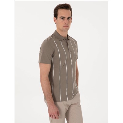 Koyu Vizon Regular Fit Polo Yaka Tişört