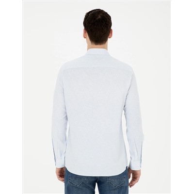Açık Mavi Slim Fit Uzun Kollu Gömlek