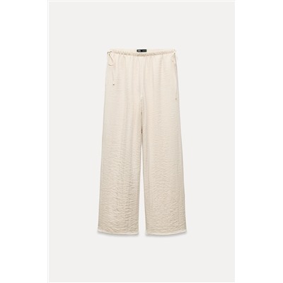 LINEN BLEND PALAZZO TROUSERS