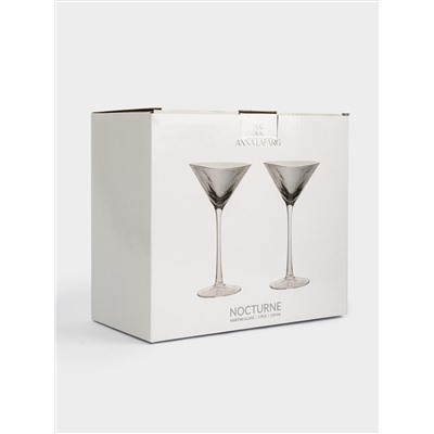 Бокал для мартини, 150 мл, 2 шт, стекло, серый, Nocturne