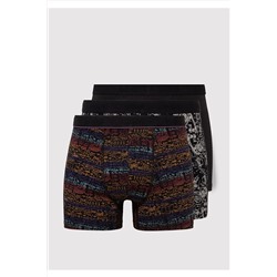 Mavi 3lü Baskılı Siyah Boxer 0911420-900