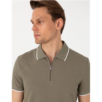 Haki Slim Fit Polo Yaka Tişört