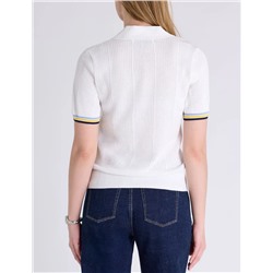 RELAXED SWEATER POLO SHIRT WITH RIBBED BAND