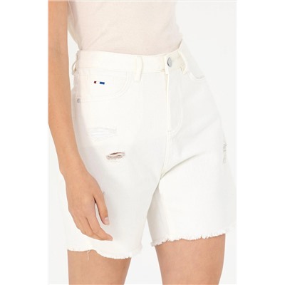 Kadın Beyaz Jean Şort