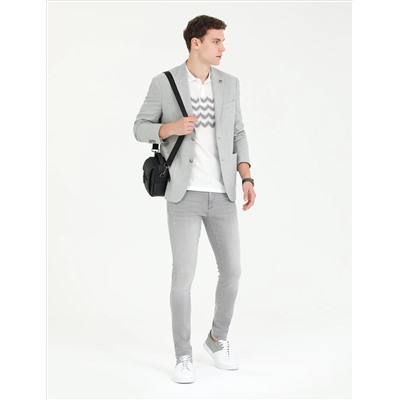 Gri Slim Fit Spor Ceket