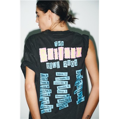 ©BRITNEY SPEARS FADED-EFFECT T-SHIRT