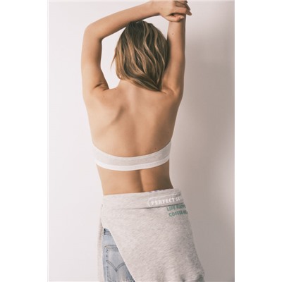 Sujetador top bandeau gris