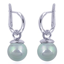 Серьги (Майорка 12мм голубая; покрытие родий), Есть комплект