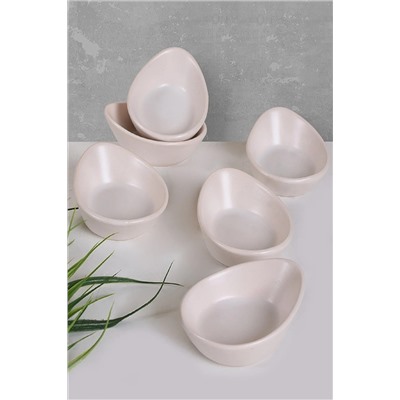 Keramika Mat Kırık Beyaz Mini Gondol Çerezlik / Sosluk 8 Cm 6 Adet ST598006F021A0000000ATZ300