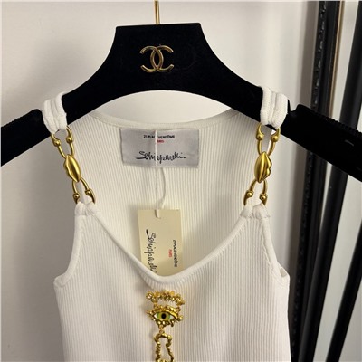 Трикотажный женский топ с украшениями (2 цвета) Шиапарелл*и