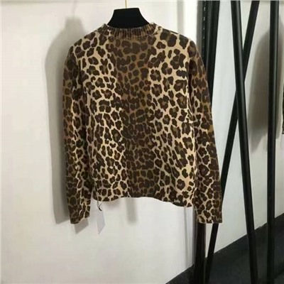 Celin*  вязаный кардиган из 100% шерсти с леопардовым принтом, золотыми пуговицами и длинными рукавами, коричневый, SML, [размер S; ширина плеч 39, обхват груди 98, длина рукава 58, длина платья 55]