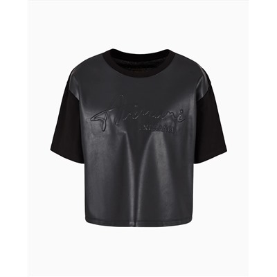 CROPPED FIT T-SHIRT WITH ASV FABRIC EMBOSSED LOGO