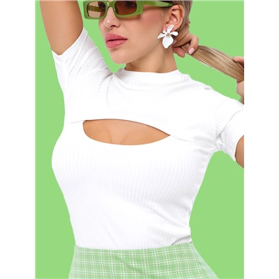 Кофта женская в рубчик с акцентным декольте 2ксL SMILE