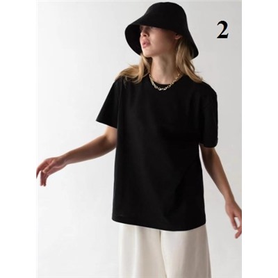 Базовая футболка из чистого хлопка с круглым вырезом