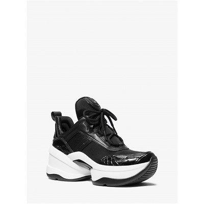 Michael Kors Outlet Olympia Mixed-Media Trainer