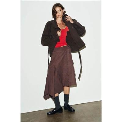 Женская юбка на запах с ассиметричной подолом  ЗАР*А