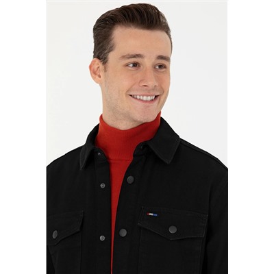 Erkek Siyah Jean Gömlek