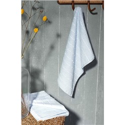 Bande 4'lü %100 Pamuk El Havlusu - Mavi/Beyaz - 30x45 cm